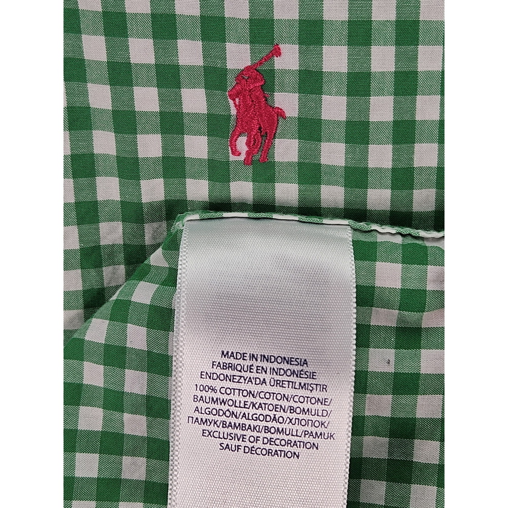 Ralph Lauren Emerald and White Short-sleeved Gingham Oxford Button-down Shirt - Picture 5 of 10